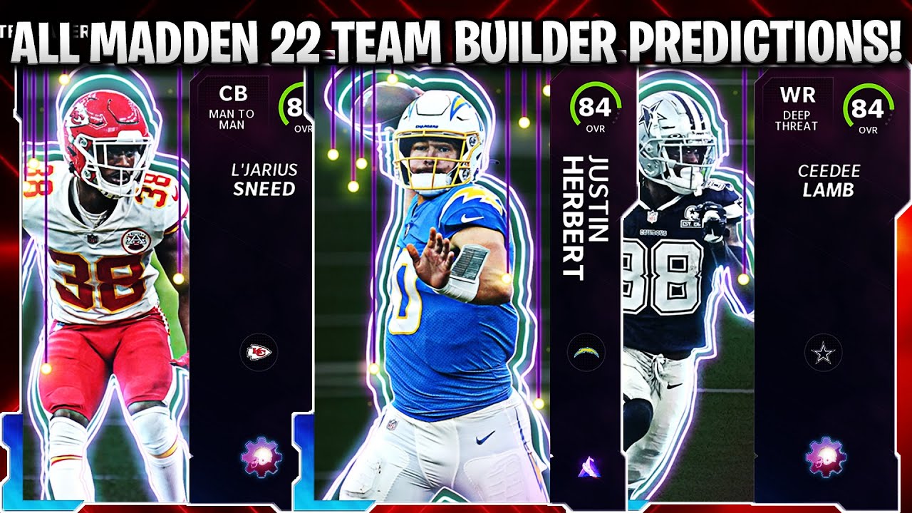 ALL MADDEN 22 TEAM BUILDER PLAYER PREDICTIONS! ALL 64 TEAM BUILDER PLAYER PREDICTIONS! | MADDEN 22