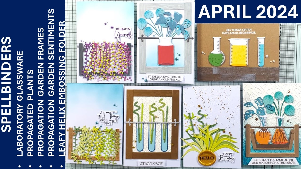 Spellbinders Propagated Plants & Garden Frames & Sentiments | Die cutting | Apr 2024 Core Collection