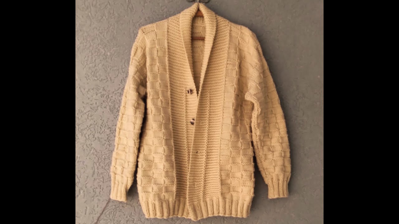 Cardigan Unissex em Tricô - Tamanho P - Adultos