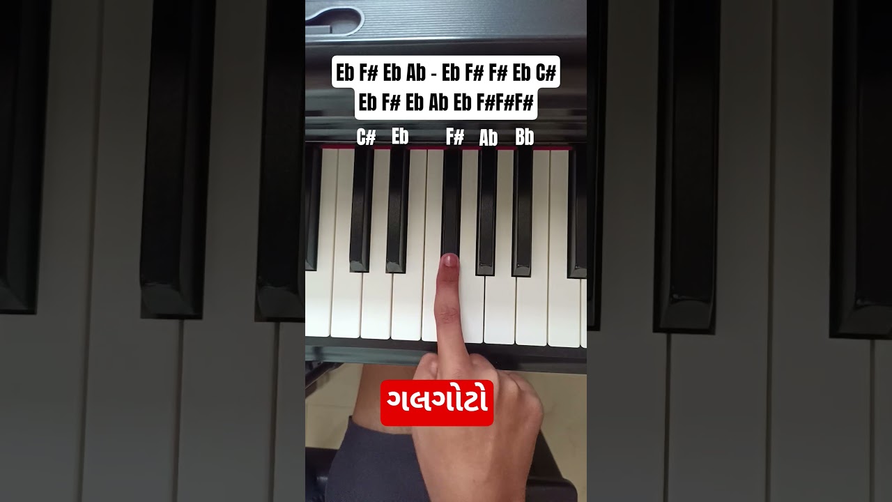 The Gujarati Song :- Galgoto || Easy Piano Tutorial