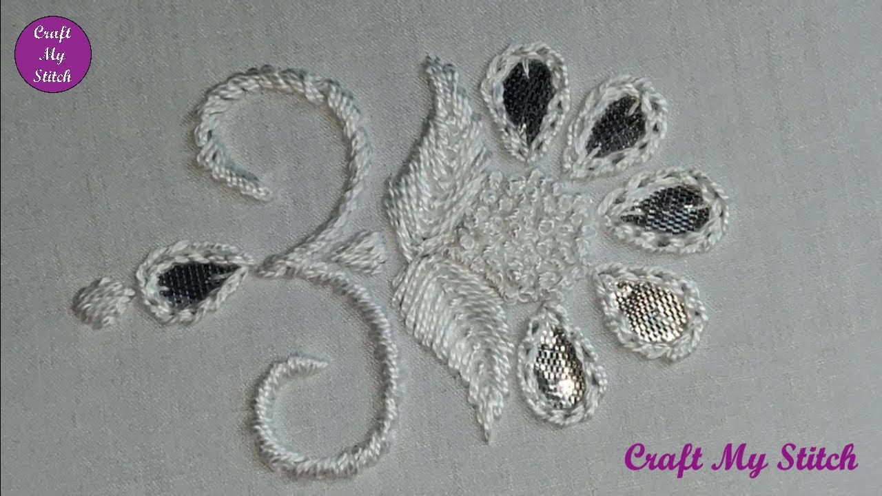 White work embroidery Gota Patti motif for all over design - Hand embroidery