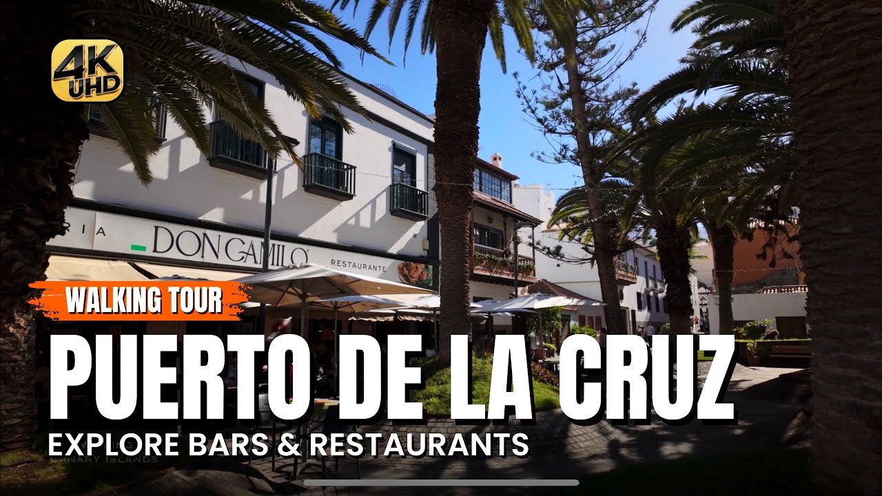 Puerto de la Cruz, Tenerife 🇮🇨 Exploring Locals, Cafés & Daily Life | 4K Walk