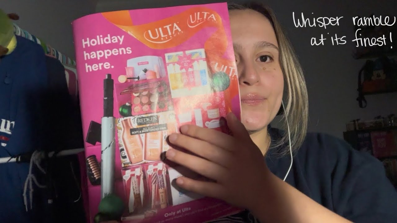 ASMR| Flip through an Ulta magazine with me!💄💆🏼‍♀️ Whisper rambling and some tracing!