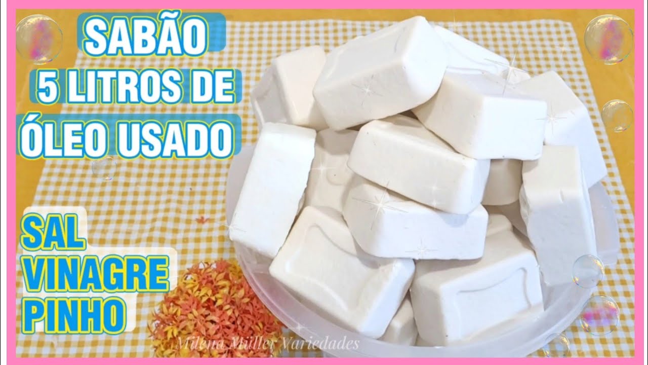 SABÃO CASEIRO COM 5 LITROS DE ÓLEO DE SAL VINAGRE E PINHO- LIMPA TUDO