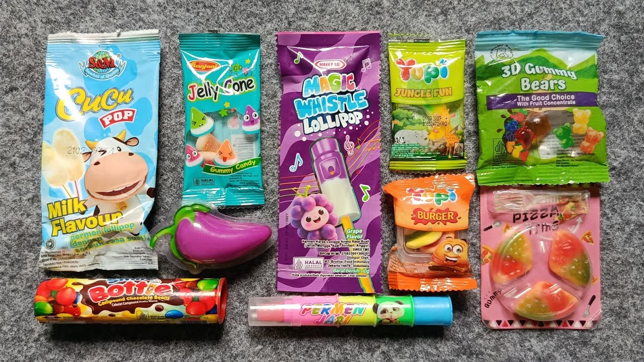 Berbagai macam permen cokelat marsmallow jeli agar permen unik 3