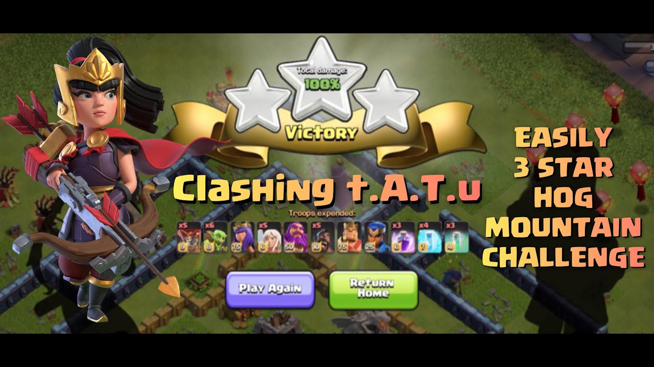 Easily 3 Star Win in Hog Mountain Challenge In Clash of Clans