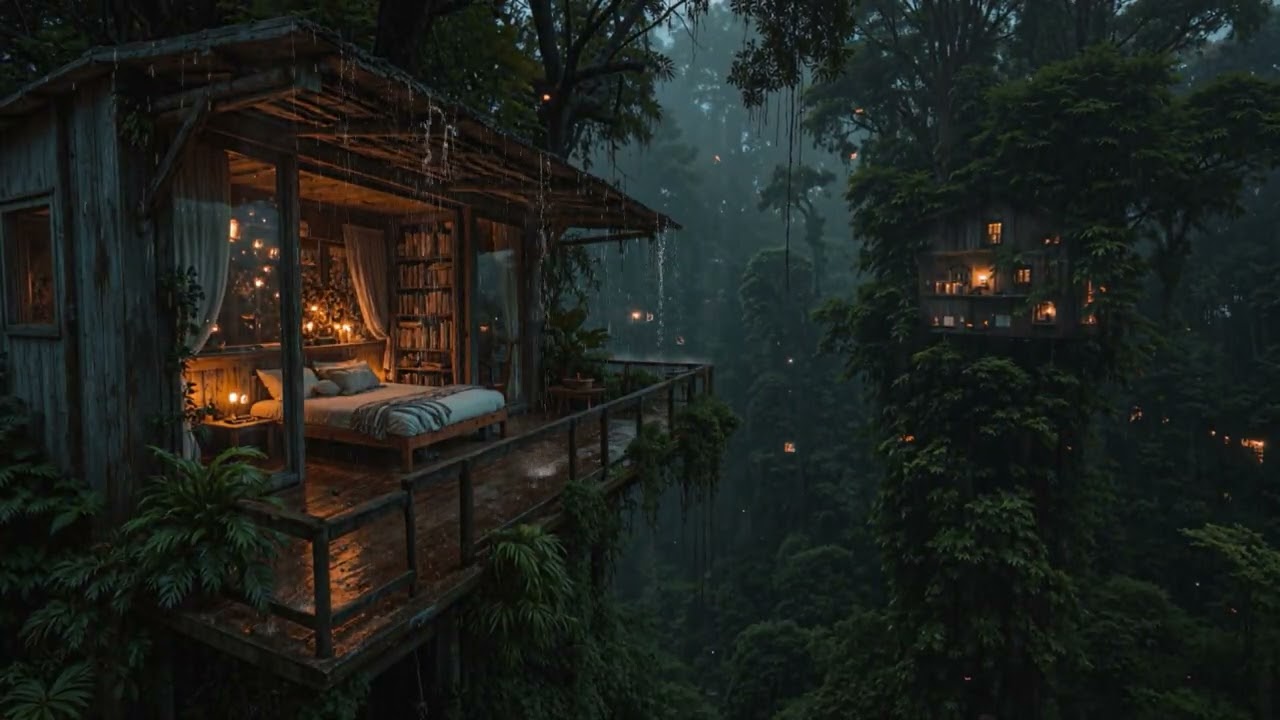 Soft Rainfall at a Silent Cabin Deep in the Forest 🌧️ | Perfect White Noise
