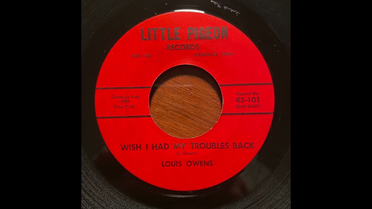 Country Rocker 45 Louis Owens - Wish I Had My Troubles Back