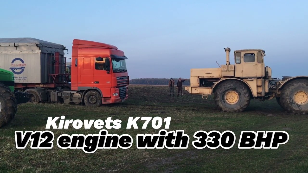 Deutz Fahr Agrotrac 620 and Kirovets K701 trying to help stucked truck DAF