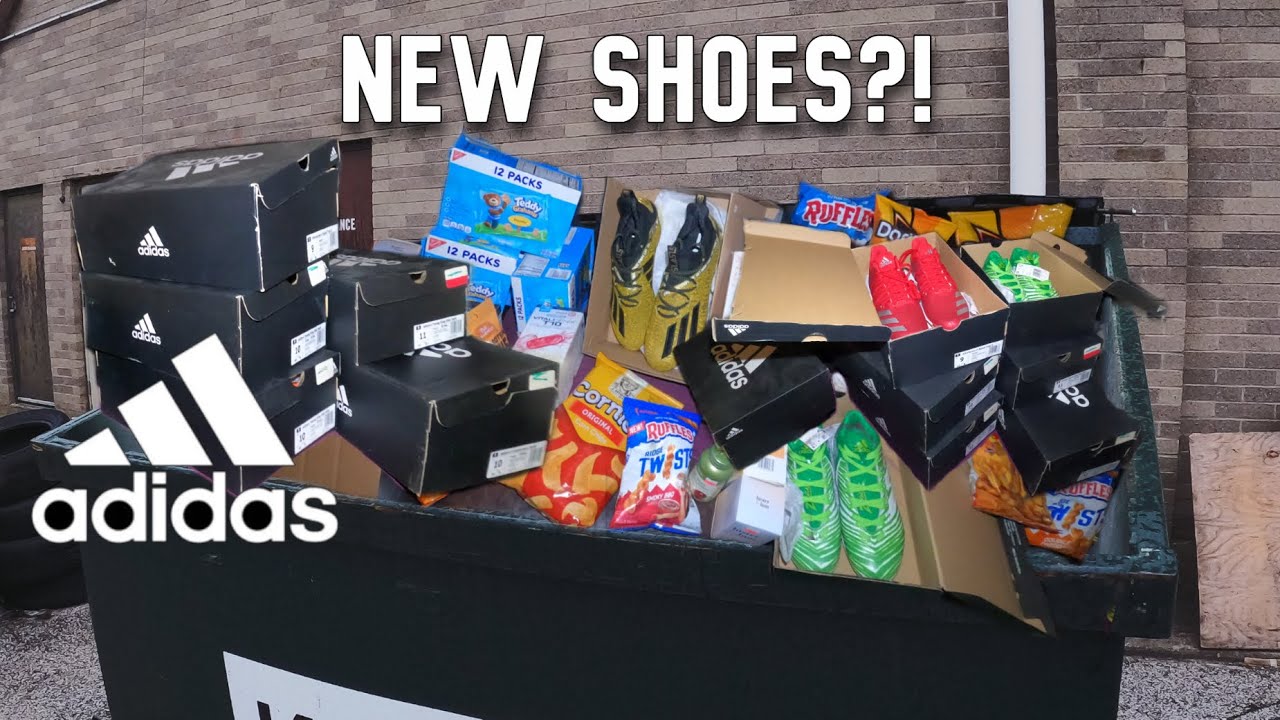 Dumpster Diving~ 9 Pairs of Brand New Adidas Shoes! Plus Tons Of Free Food!