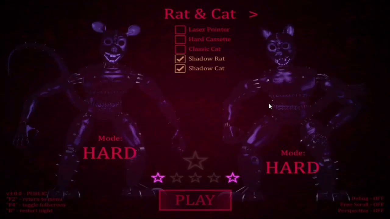 FNAC 3 but better shadow rat and cat hard mode Complete