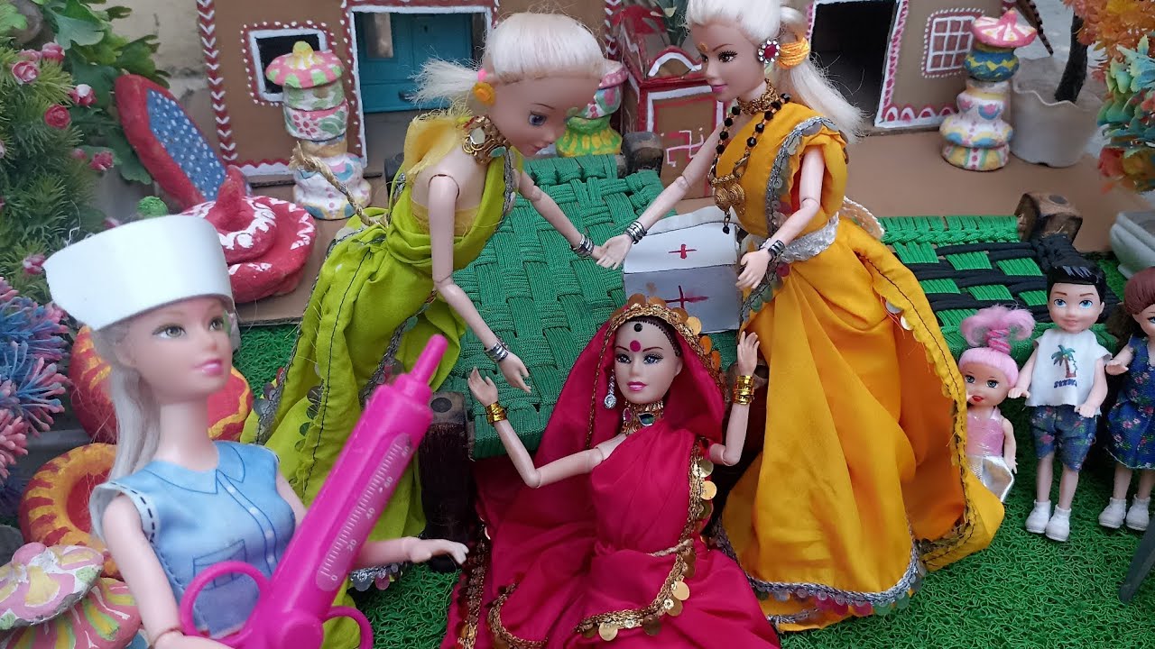सीता गीता की कहानी पार्ट 191/ गुड्डा गुड़िया कि कहानी/ barbie morning routine/desivillge doll story 