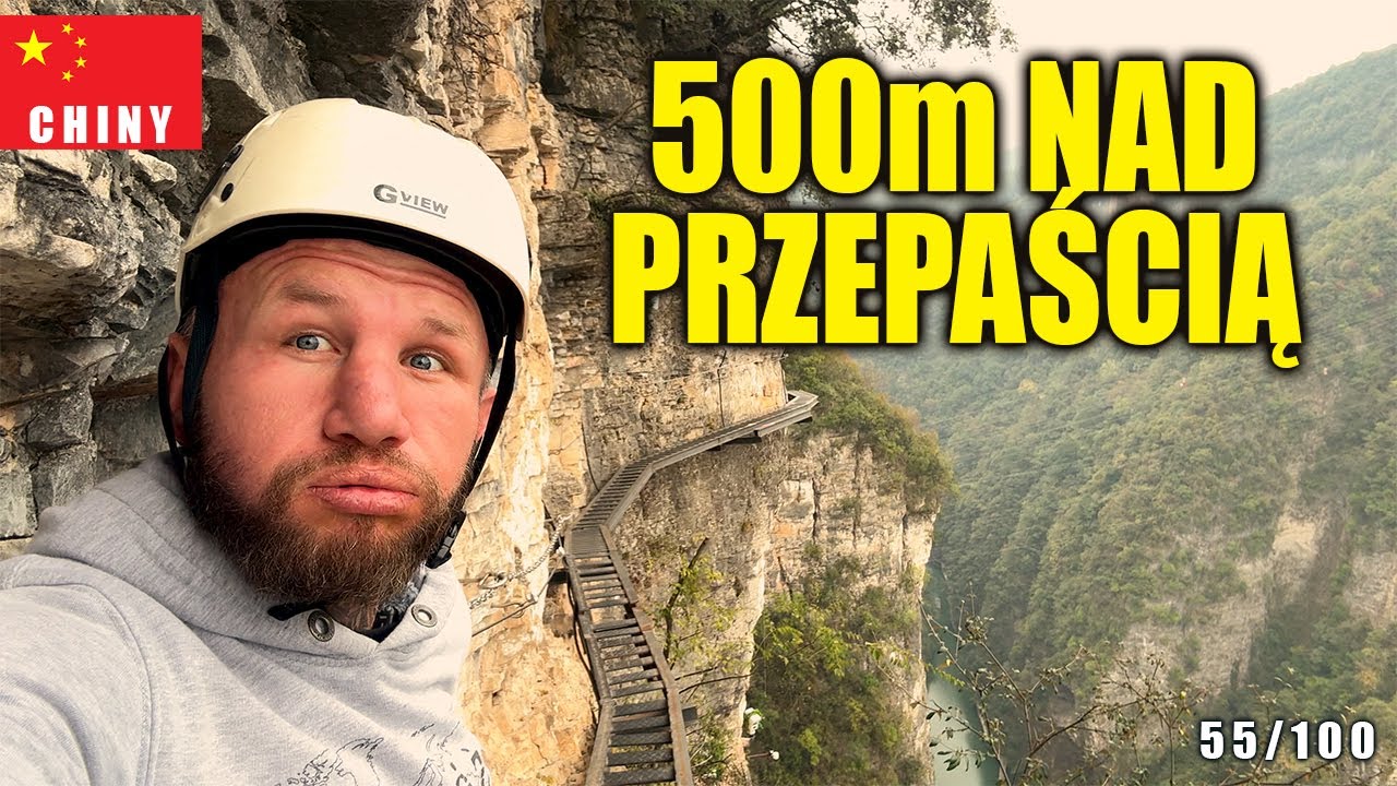 BAŁEM SIĘ! 😲 Najbardziej hardcorowa trasa górska w Chinach. Idę nad 500 metrową przepaścią!