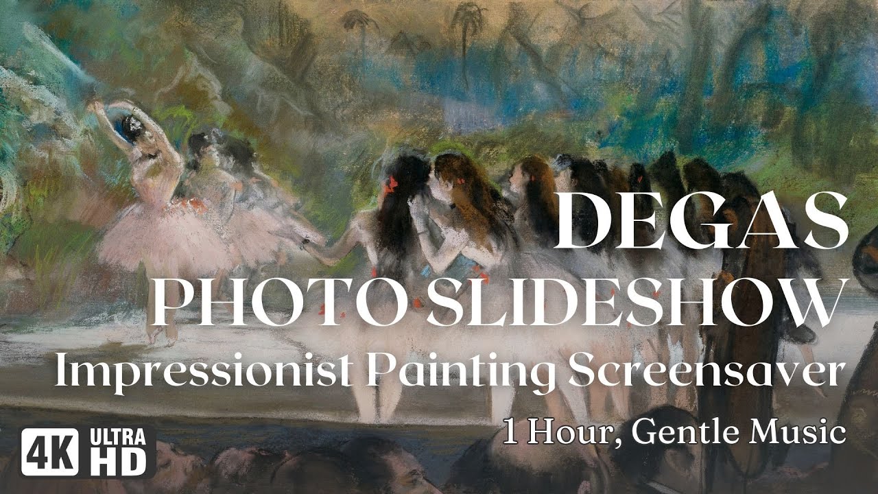 4K Edgar Degas Screensaver | Degas Painting Wallpaper Slideshow | 1 Hour, Soft Music