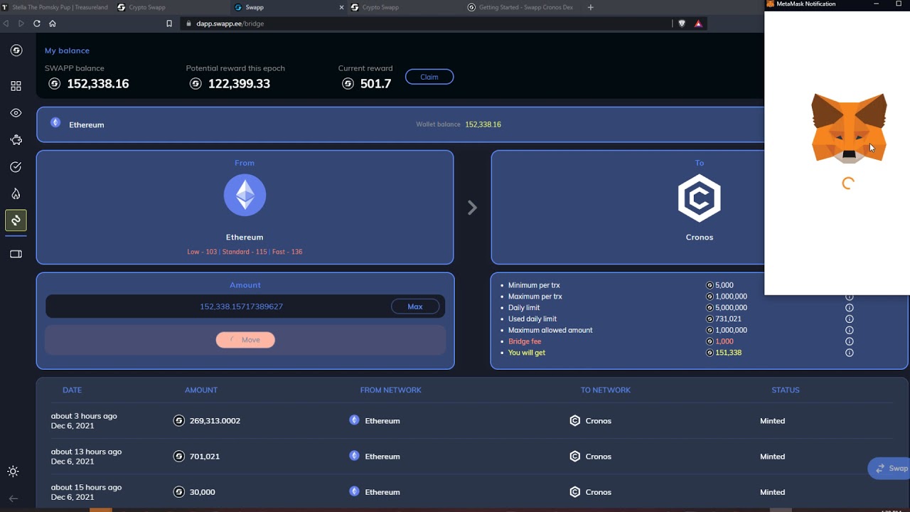 Using The Swapp Bridge Tool | Ethereum - Cronos - Binance Smart Chain