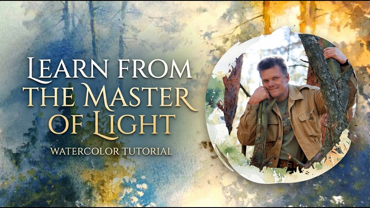 STUNNING Watercolor Forest With Sun Rays | Igor Khaikov Tutorial