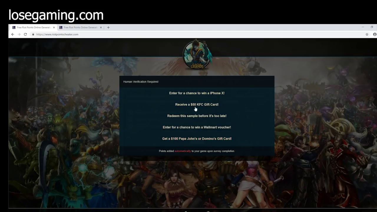 League Of Legends RIOT POINT HACK 2019 RP Skins Hack Working!!!   FREE RIOT POINTS