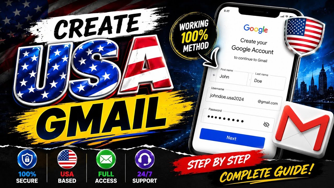 How To Create USA Gmail Account Without phone Number | usa gmail account kaise banaye | New Method 