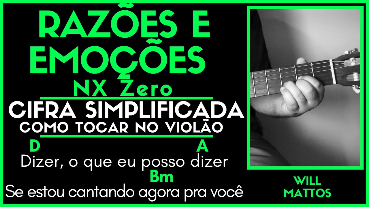 RAZÕES E EMOÇÕES - NX ZERO l Cifra Simplificada Letra Música Como Tocar Violão Guitarra Aula Fácil