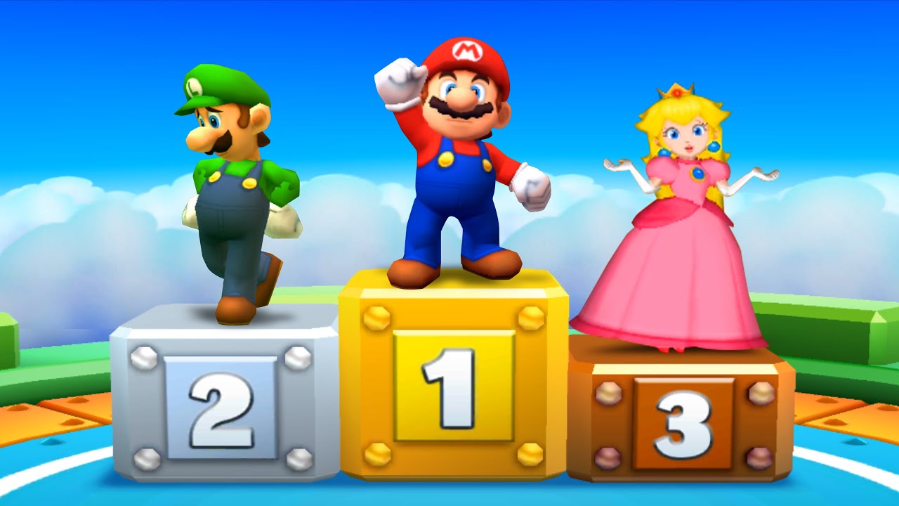 【マリオパーティスターラッシュ】ミニゲームマリオVsピーチVsワルイージVsルイージ(COM最強 たつじん)