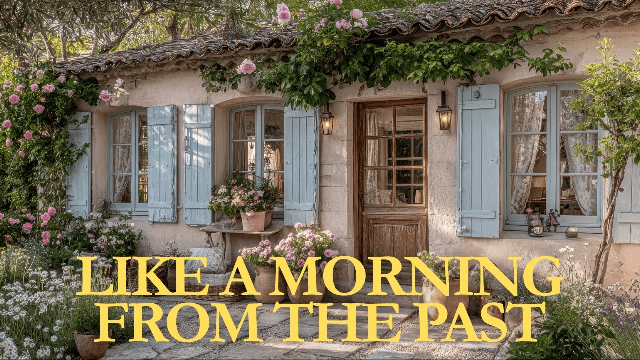 Soft Antique Cream & Faded French Blue | French Country Cottage Garden Bloom Nostalgic Spring