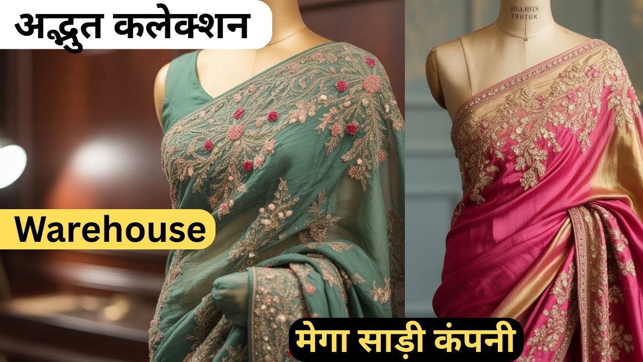 Handwork Stone Work Zarkan Khatli Work Fancy Designer Sarees Super Wholesale Rate Direct Warehouse