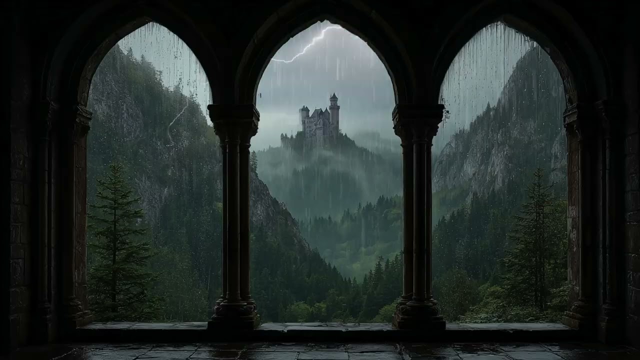 🌧️ Heavy Rain and Rolling Thunder | Cozy Window Ambience for Sleep, Focus & Relaxation 4K HDR