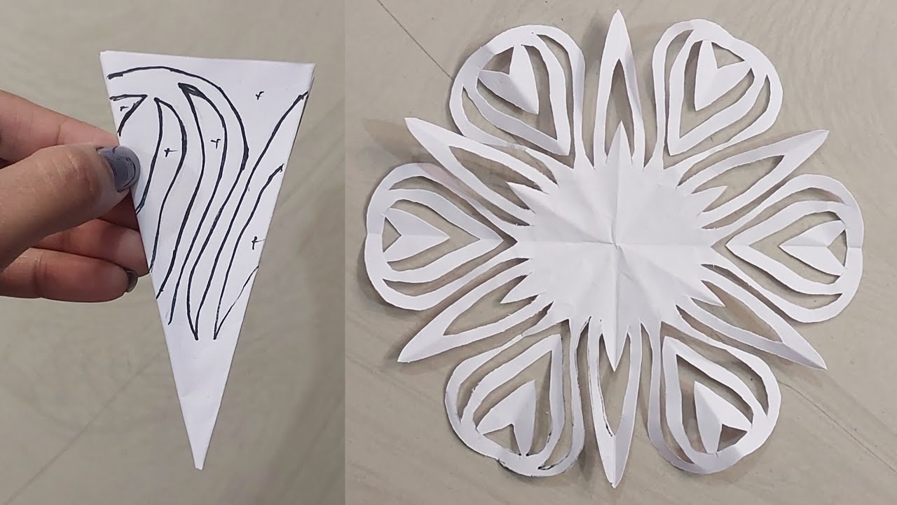 How to make easy and beautiful snowflakes ❄️♥️ #papercraft #snowflakes #part 182