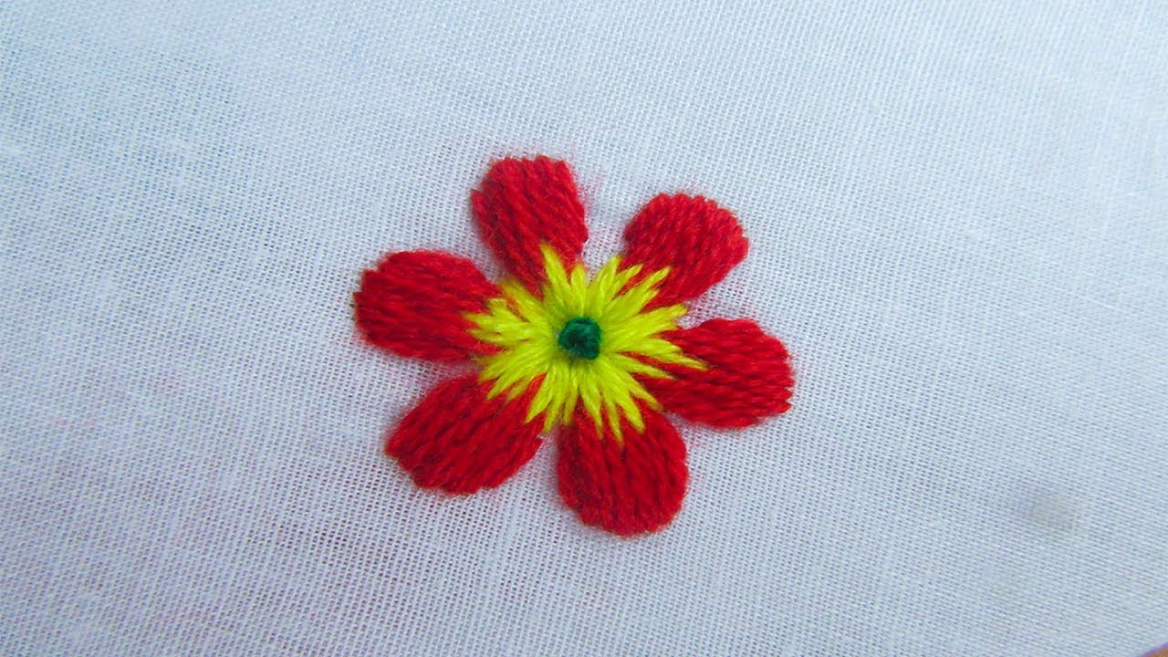Hand Embroidery; How to make 2- different flower in 1 ways; 6-different flower