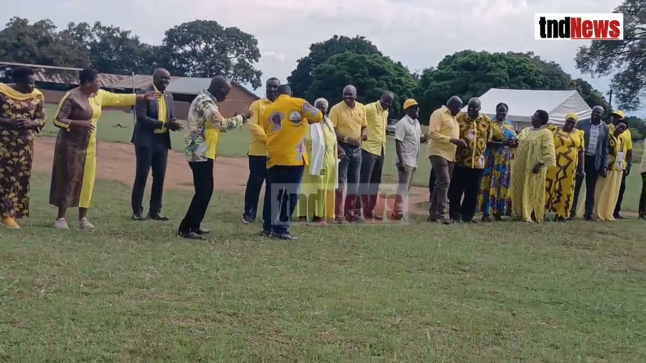 How President Museveni entered Orum Primary School for his rally 