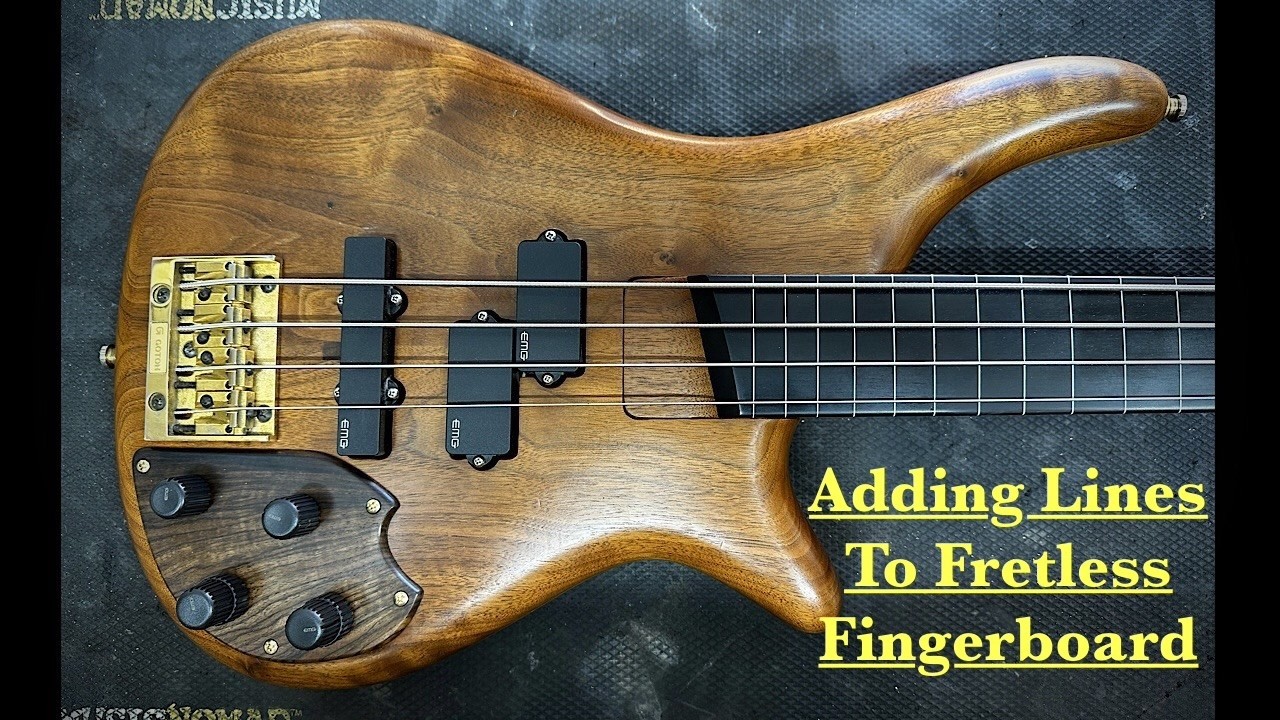 Adding Lines to Unlined Fretless Bass Guitar and Levelling the Fingerboard - Bass Collection Nanyo