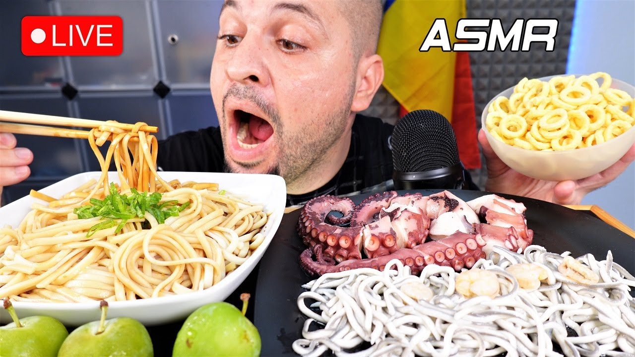 ASMR 🔴LIVE - MUKBANG 🐙 🍜 Nights 🌙