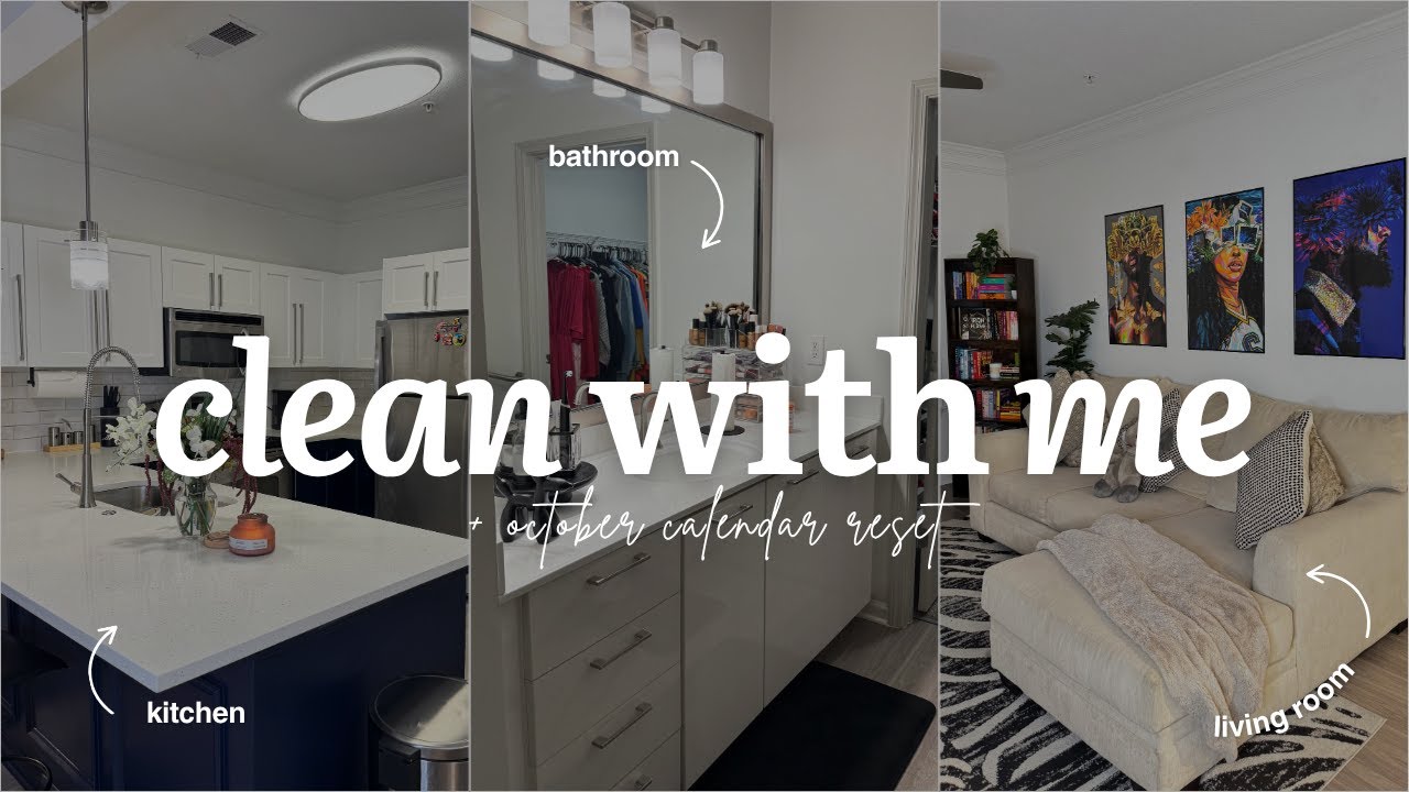 sunday reset | clean with me 🫧🧼 + october calendar update