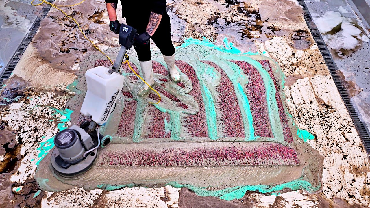 Fall asleep with satisfying carpet washing process | ASMR sleeping calming satisfying