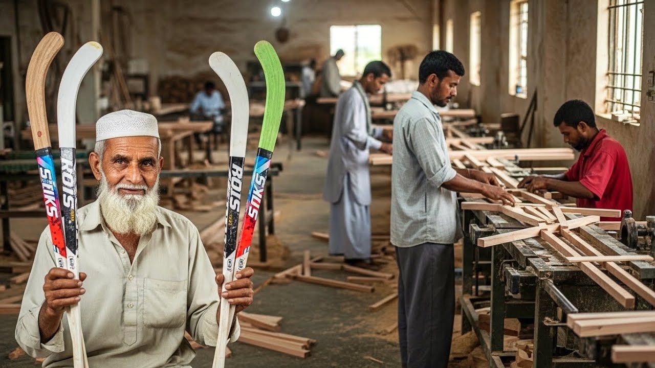 Incredible Process Of Making Hockey Sticks | Handmade Manufacturing Skills 