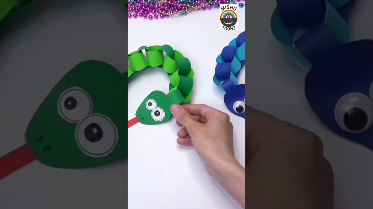 easy kids craft | paper snake 🐍 #shorts #trending #viralvideo #craft #youtubeshorts #yt #craftideas