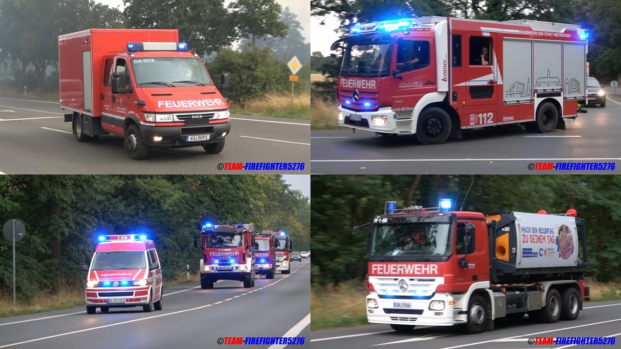 [100.000m² Flächenbrand in Weiterstadt] Großalarm für die Feuerwehren aus der gesamten Region