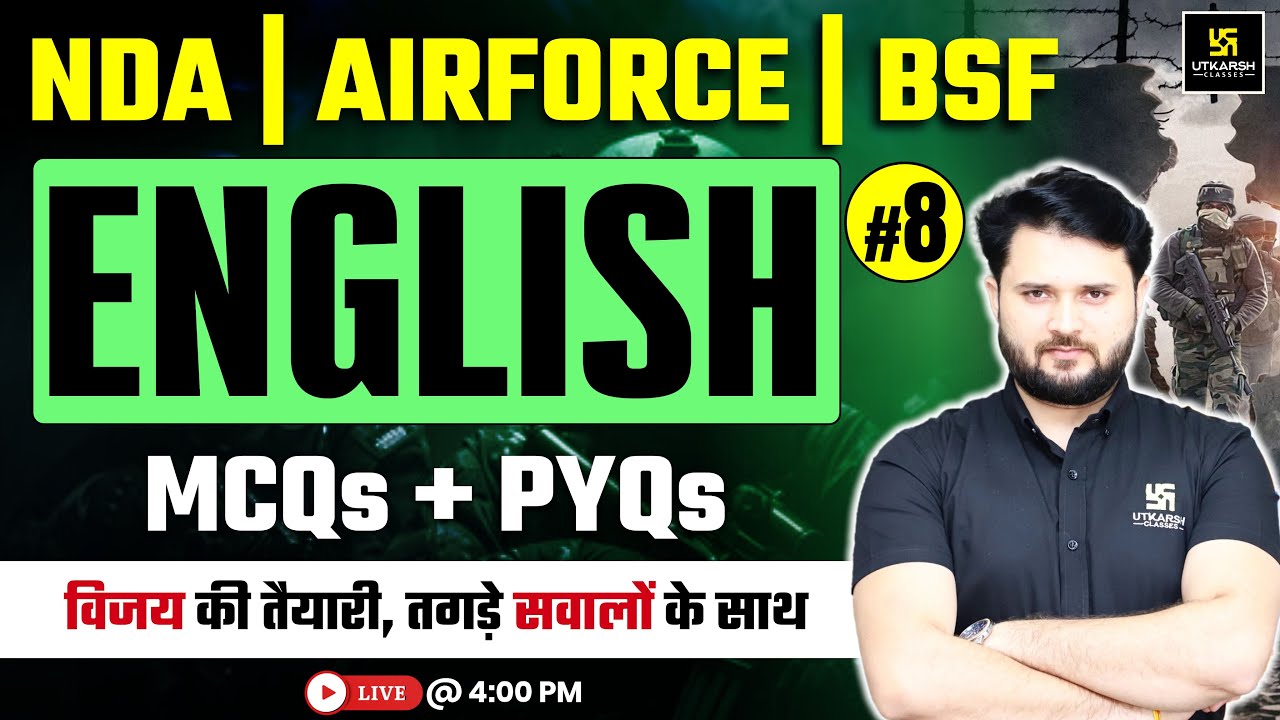 NDA | Air Force | BSF | English #8 | Important MCQs & PYQs | Sankalp Series | Vikas Sir