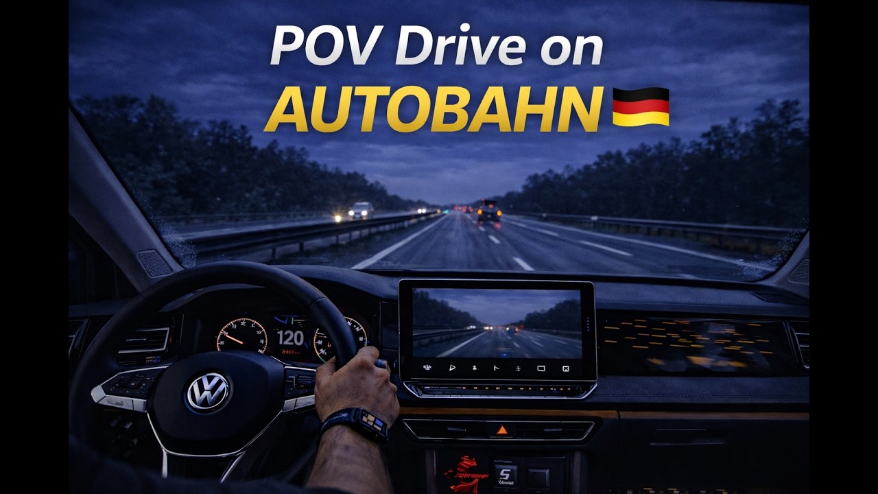 POV Drive on Autobahn | Dark Cold Morning Germany ASMR 🇩🇪
