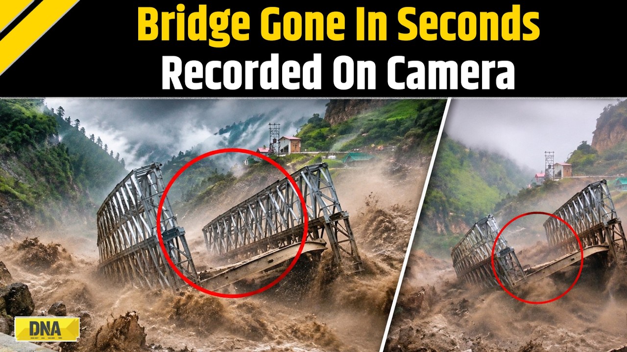Uttarakhand News: On Camera, Bridge Swept Away In Seconds By Massive Current; Watch Shocking Video
