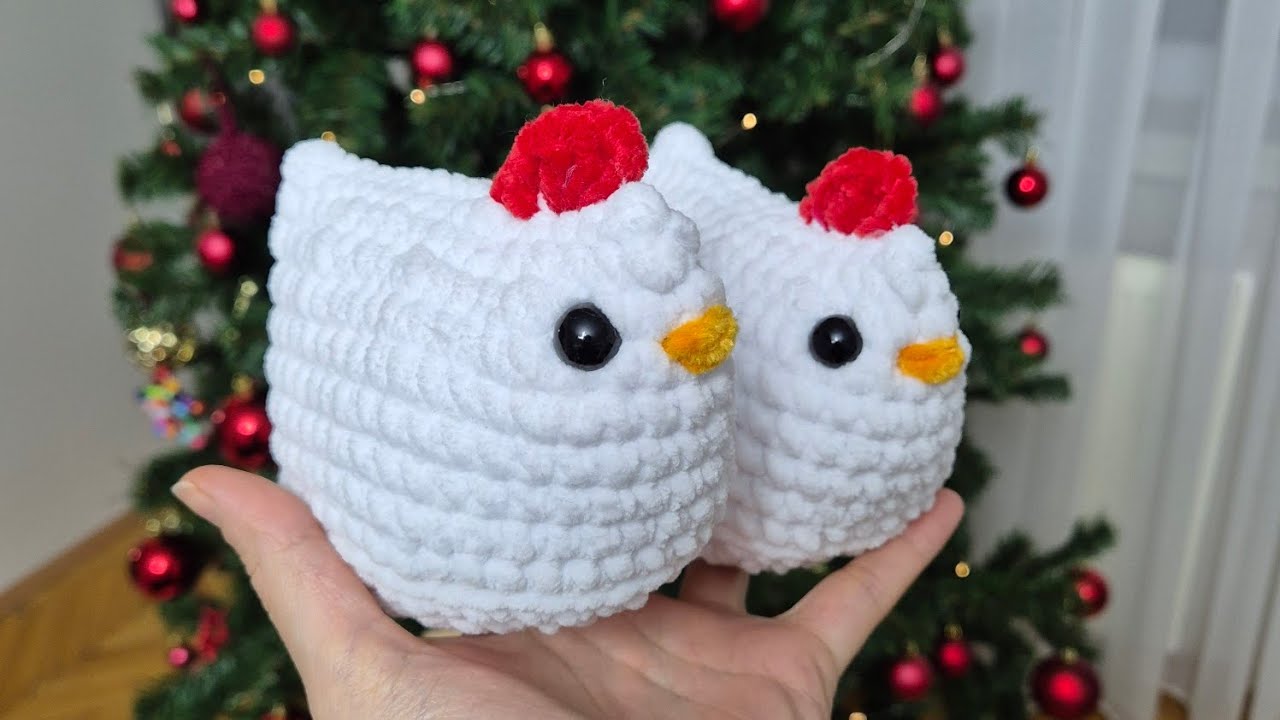Kadife İp ile Örgü Tavuk Yapımı 🐔 Crochet Plushie Chicken Tutorial Pattern 💫 English Subtitles