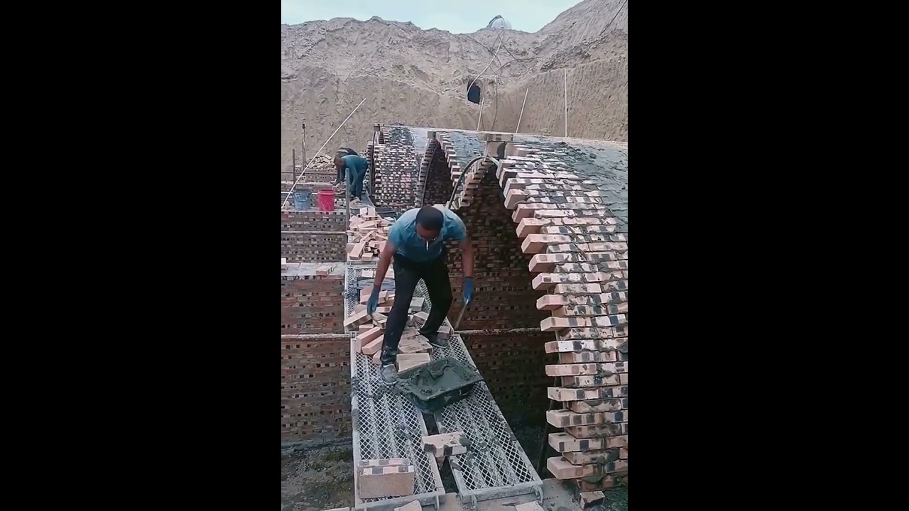 Making brick arch tunnel in rural