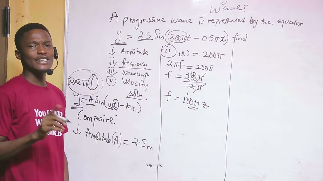 Progressive wave equation example -Emmanuel Prime||MYDREAMSACADEMY