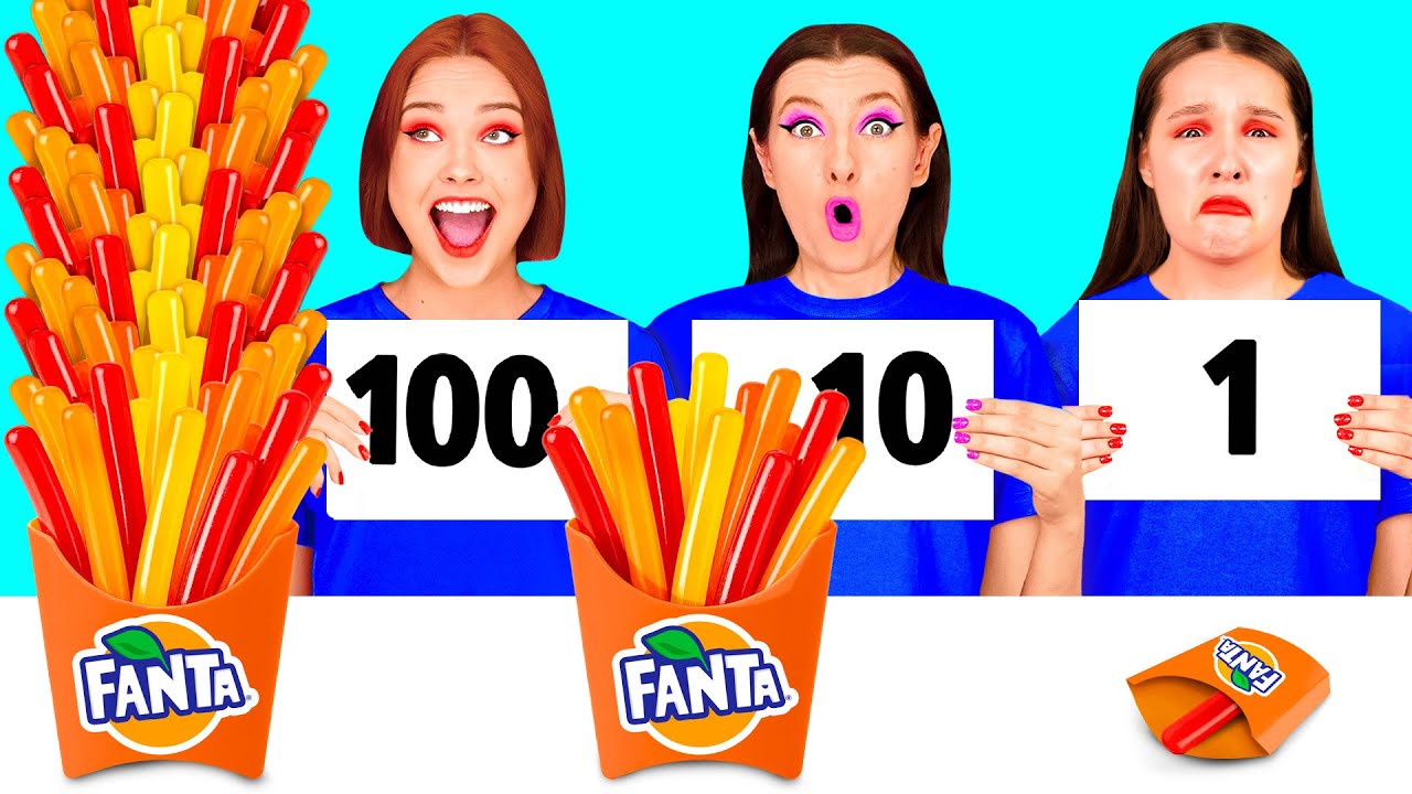 Wyzwanie 100 Warstw Żywności | Fajne Sztuczki Żywieniowe od HAHANOM Challenge