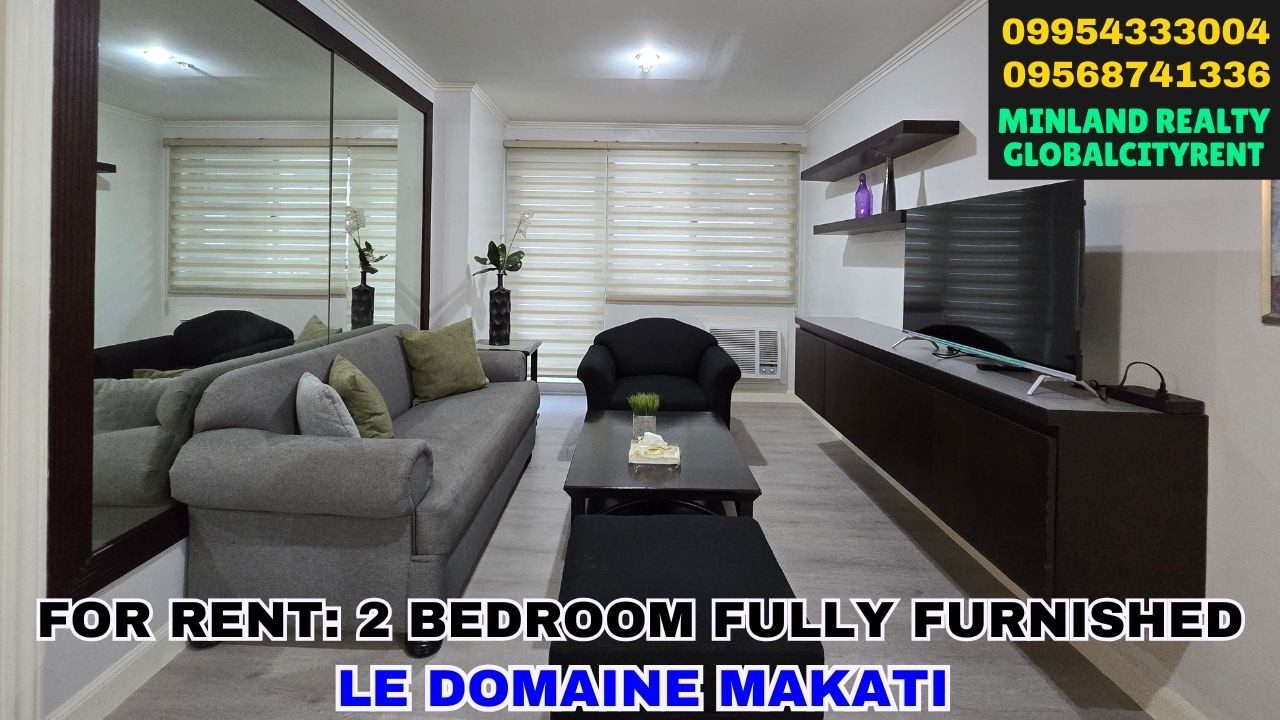 For Rent 2br Furnished in Le Domaine Tordesillas Salcedo Village near RCBC Plaza, Buendia, Jazz Mall