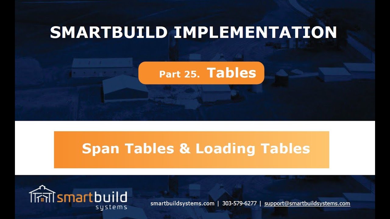 Smartbuild Implementation: Part 25_ Tables