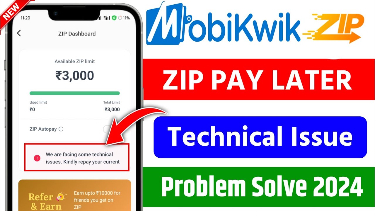 Mobikwik zip technical issue | Mobikwik zip pay later new update technical issue | zip use issue