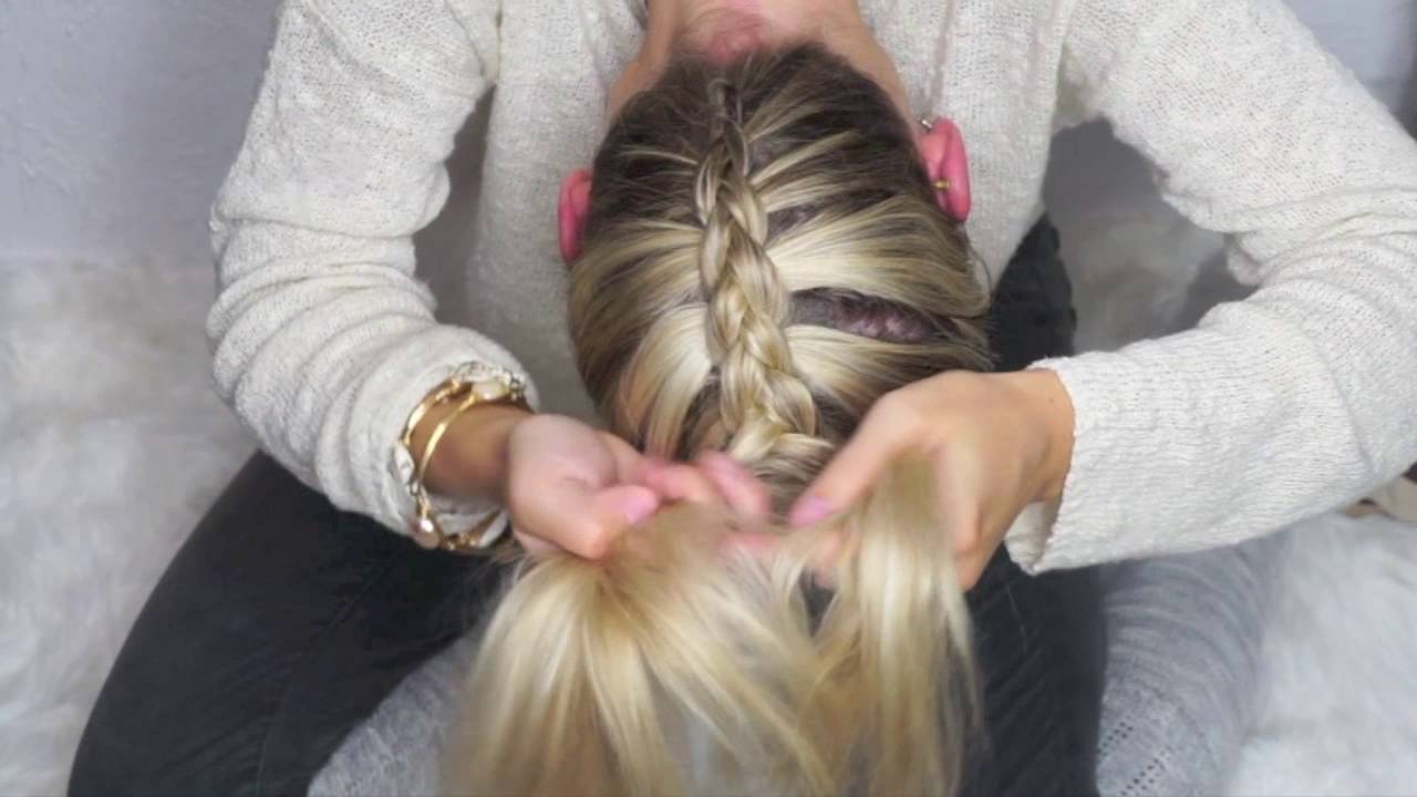Upside Down Dutch Braid into a Bow on Medium Hair