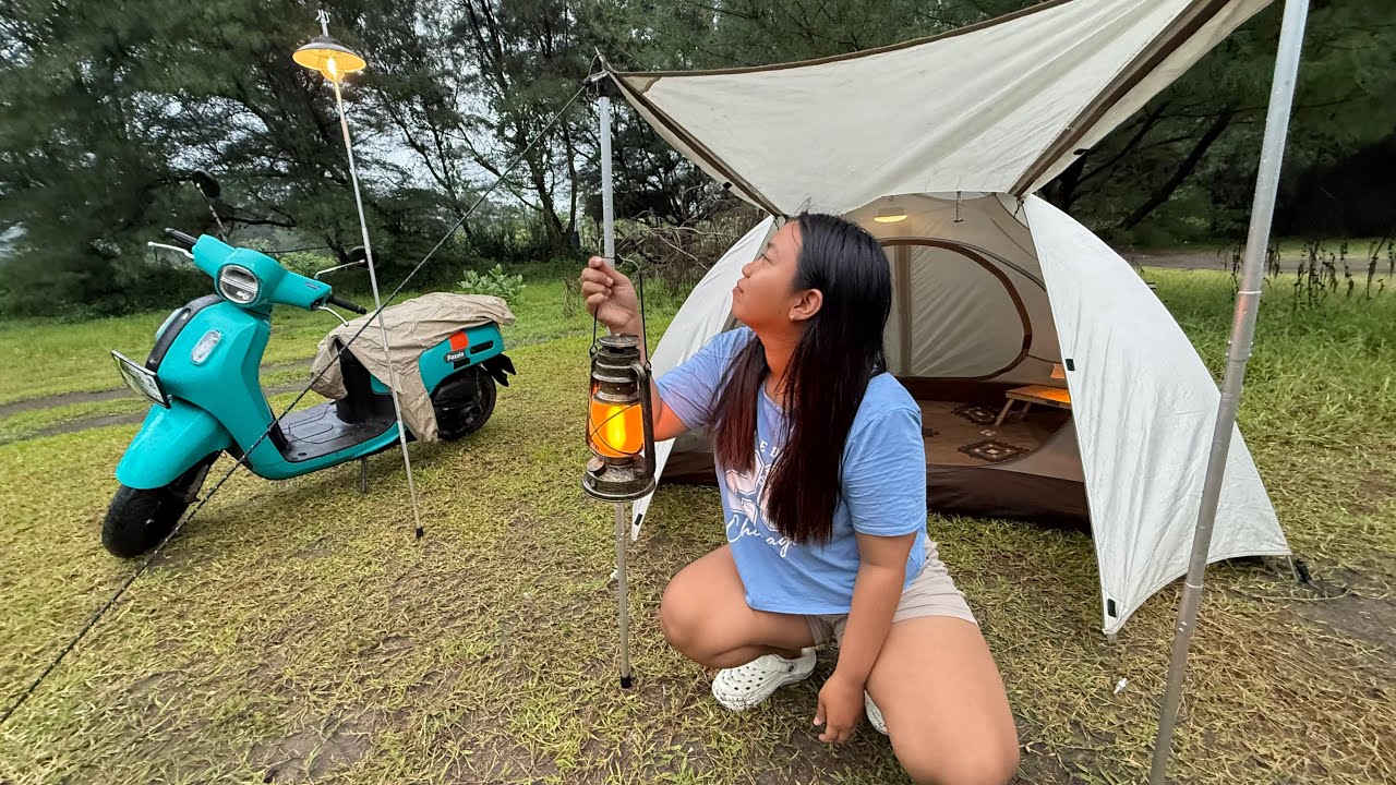 My First Time Solo Camping by Motorcycle | Peaceful Nature ASMR