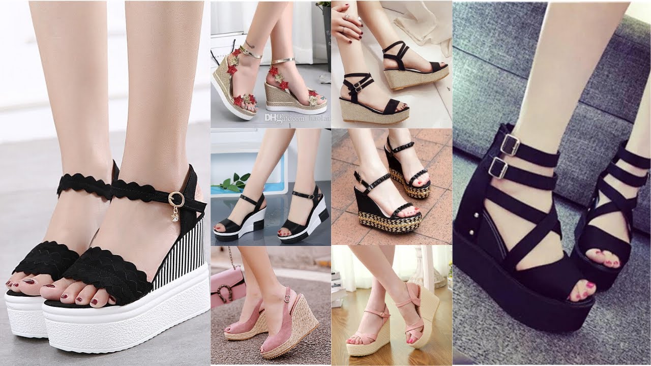 women ankle strap sandals high heel flat platform //Flat high heel sandals for girls